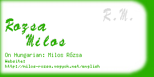rozsa milos business card